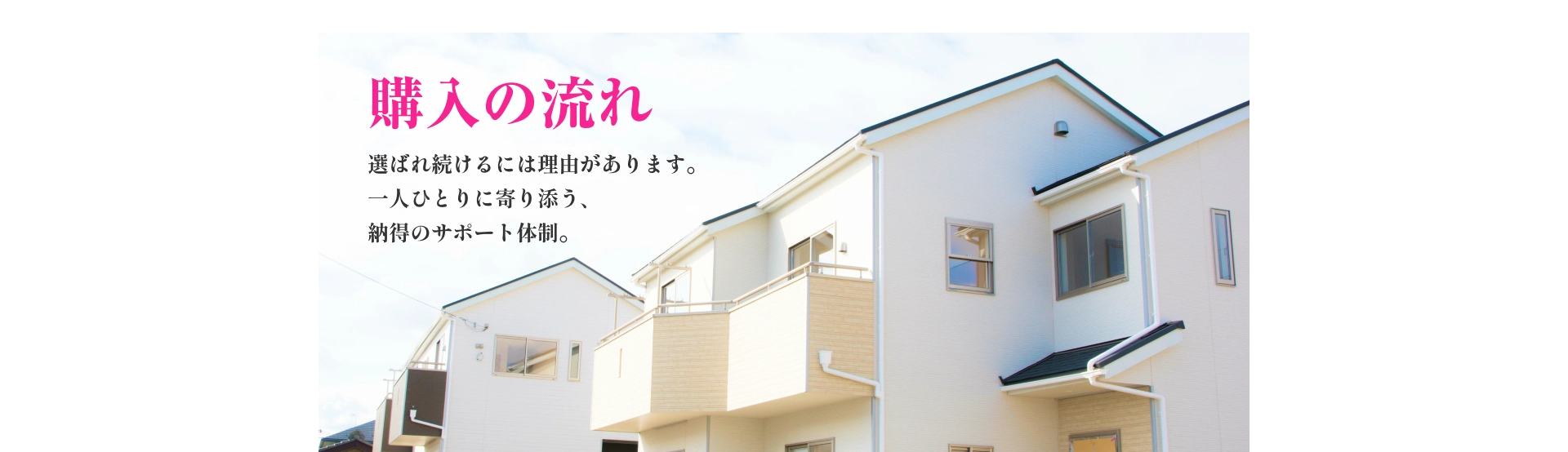 購入の流れ 選ばれ続けるには理由があります。一人ひとりに寄り添う、納得のサポート体制。
